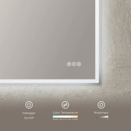 Blossom Beta LED Backlit Mirror with Frosted Sides and Built-In Defogger - Quality Home Distribution