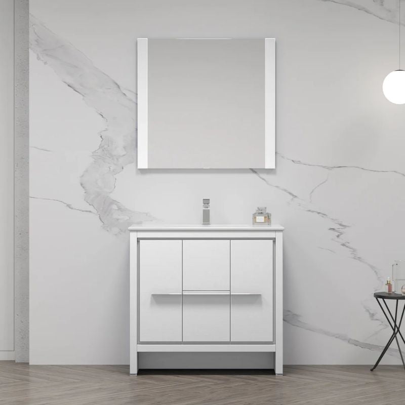 Blossom Milan 014 Freestanding All-Wood Bathroom Vanity with Ceramic Sink - Quality Home Distribution