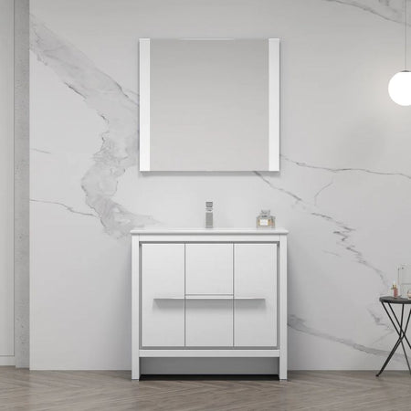 Blossom Milan 014 Freestanding All-Wood Bathroom Vanity with Ceramic Sink - Quality Home Distribution
