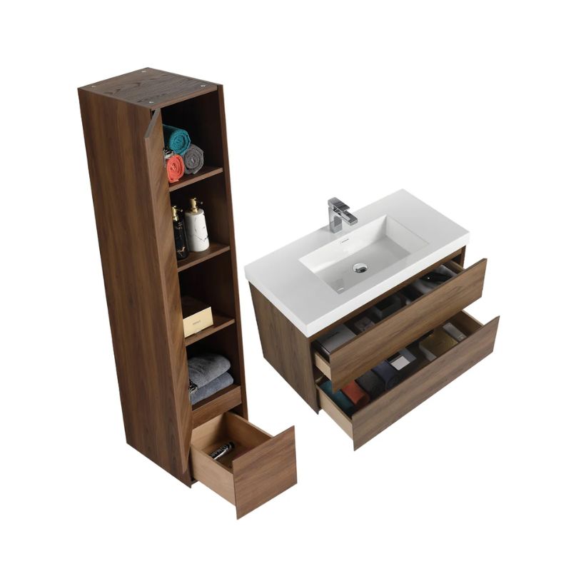Blossom Assisi 036 Modern Wall-Hung Bathroom Vanity with Soft-Close Drawers - QHD