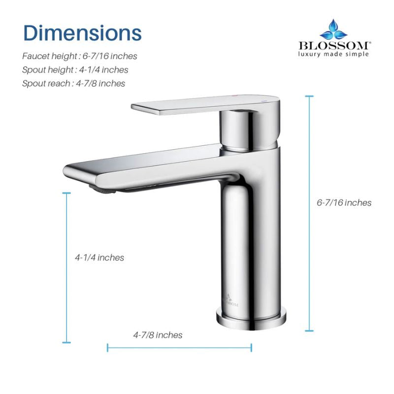 Blossom F1-102 Single Handle Bathroom Vanity Faucet - Quality Home Distribution