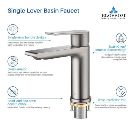 Blossom F1-102 Single Handle Bathroom Vanity Faucet - Quality Home Distribution