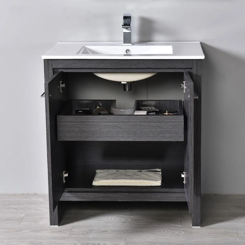 Blossom Milan 014 Freestanding All-Wood Bathroom Vanity with Ceramic Sink - Quality Home Distribution
