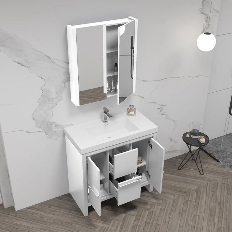 Blossom Milan 014 Freestanding All-Wood Bathroom Vanity with Ceramic Sink - Quality Home Distribution