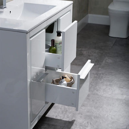 Blossom Milan 014 Freestanding All-Wood Bathroom Vanity with Ceramic Sink - Quality Home Distribution
