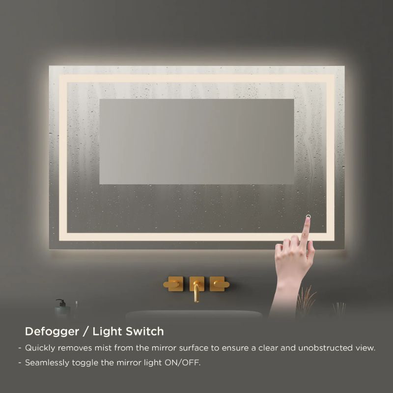 Blossom Lyra Frameless LED Bathroom Mirror with Integrated Defogger - Quality Home Distribution