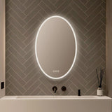 Blossom Oval LED Backlit Mirror with Frosted Sides and Integrated Defogger - Quality Home Distribution
