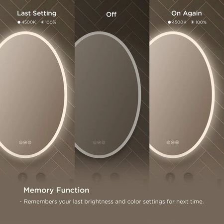 Blossom Oval LED Backlit Mirror with Frosted Sides and Integrated Defogger - Quality Home Distribution