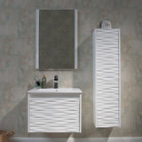 Blossom Paris 008 Wall-Mounted Floating Vanity with Wavy Textured Design - Quality Home Distribution