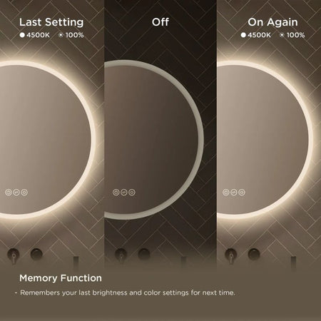 Blossom Orion Round LED Backlit Mirror with Frosted Edge and Integrated Defogger - Quality Home Distribution