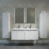 Blossom Paris 008 Wall-Mounted Floating Vanity with Wavy Textured Design - Quality Home Distribution