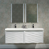 Blossom Paris 008 Wall-Mounted Floating Vanity with Wavy Textured Design - Quality Home Distribution