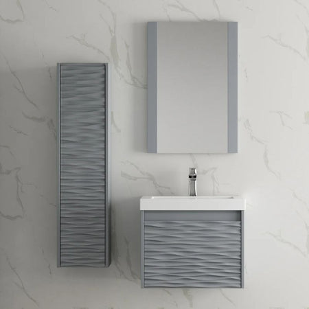 Blossom Paris 008 Wall-Mounted Floating Vanity with Wavy Textured Design - Quality Home Distribution