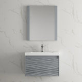 Blossom Paris 008 Wall-Mounted Floating Vanity with Wavy Textured Design - Quality Home Distribution