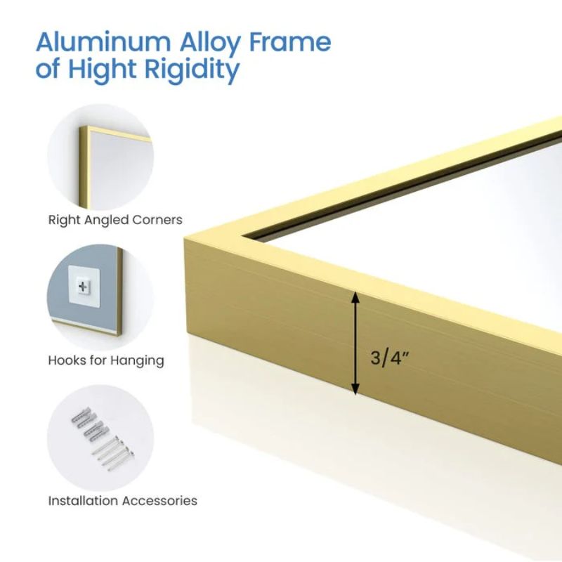 Blossom FM1 Metal Framed Wall Mirror - Shatterproof & Rust-Resistant Design - Quality Home Distribution