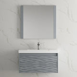 Blossom Paris 008 Wall-Mounted Floating Vanity with Wavy Textured Design - Quality Home Distribution