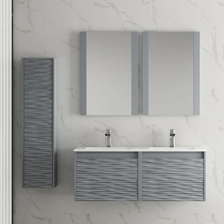 Blossom Paris 008 Wall-Mounted Floating Vanity with Wavy Textured Design - Quality Home Distribution