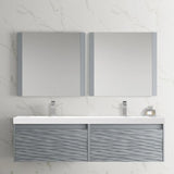 Blossom Paris 008 Wall-Mounted Floating Vanity with Wavy Textured Design - Quality Home Distribution