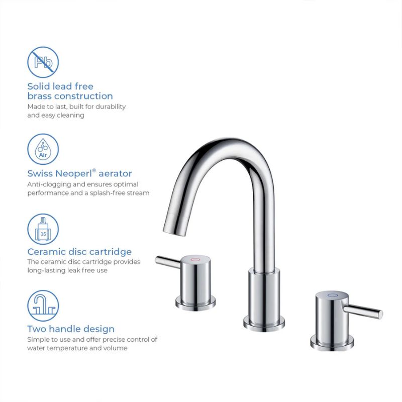 Blossom KBF1016 Widespread 8-Inch Bathroom Sink Faucet - Quality Home Distribution