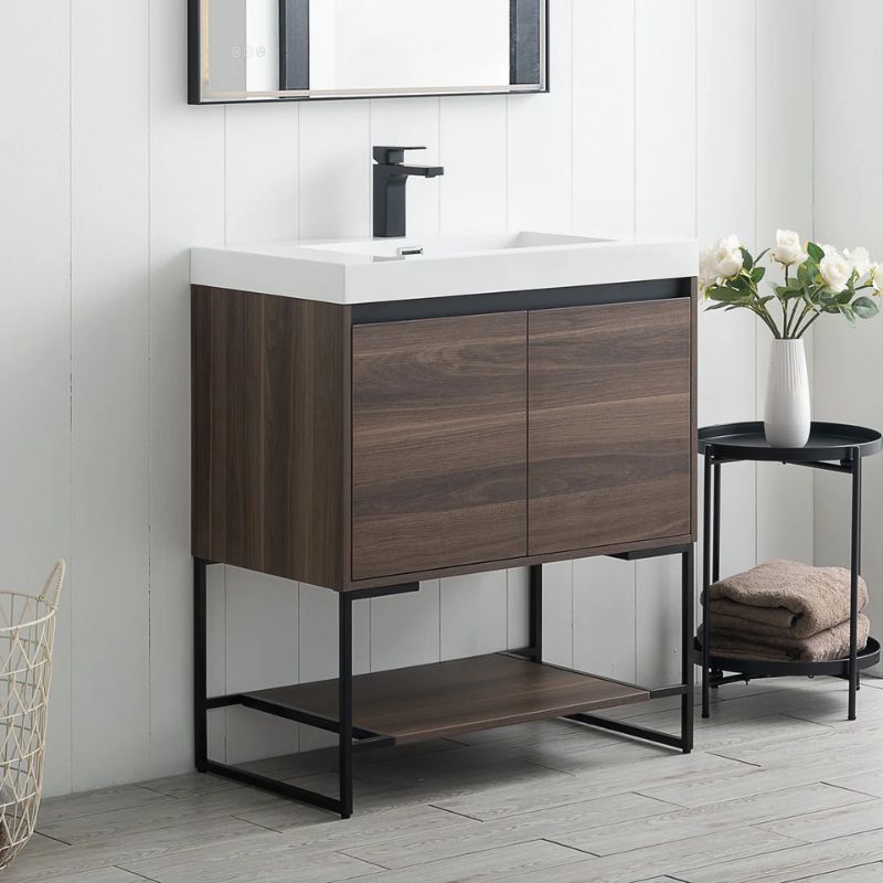 Blossom Porto 032 Freestanding Modern Vanity with Integrated Acrylic Sink - Quality Home Distribution
