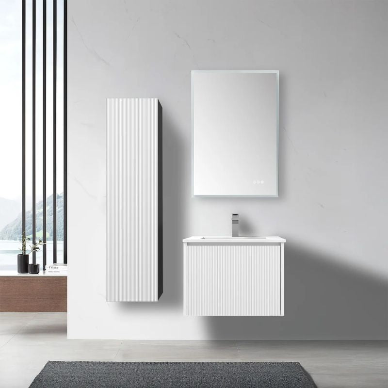 Blossom Positano 028 Floating Vanity Cabinet with Vertical Textured Front - Quality Home Distribution