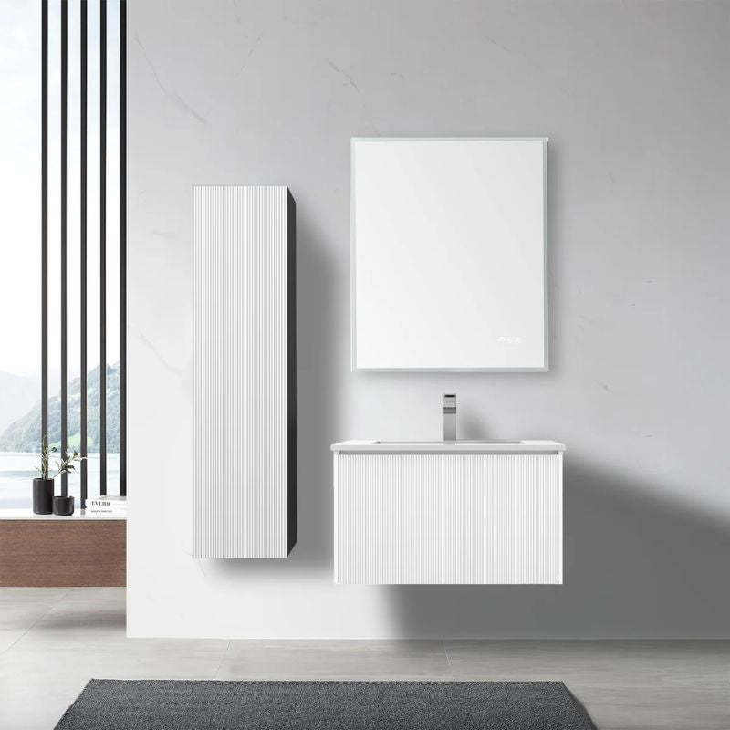 Blossom Positano 028 Floating Vanity Cabinet with Vertical Textured Front - Quality Home Distribution