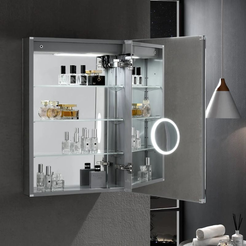 Blossom Asta LED Medicine Cabinet with Built-In Defogger and Triple Mirror Design - Quality Home Distribution