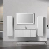 Blossom Positano 028 Floating Vanity Cabinet with Vertical Textured Front - Quality Home Distribution