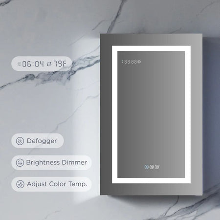 Blossom Asta LED Medicine Cabinet with Built-In Defogger and Triple Mirror Design - Quality Home Distribution