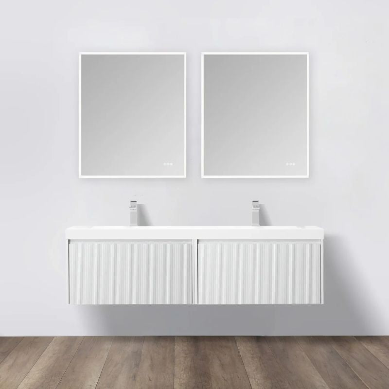 Blossom Positano 028 Floating Vanity Cabinet with Vertical Textured Front - Quality Home Distribution