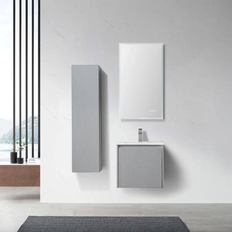 Blossom Positano 028 Floating Vanity Cabinet with Vertical Textured Front - Quality Home Distribution