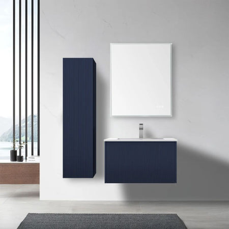 Blossom Positano 028 Floating Vanity Cabinet with Vertical Textured Front - Quality Home Distribution