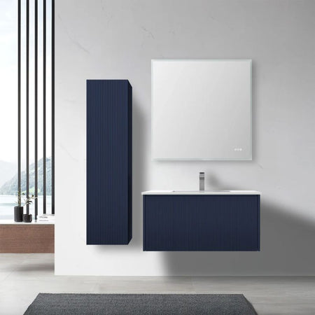 Blossom Positano 028 Floating Vanity Cabinet with Vertical Textured Front - Quality Home Distribution