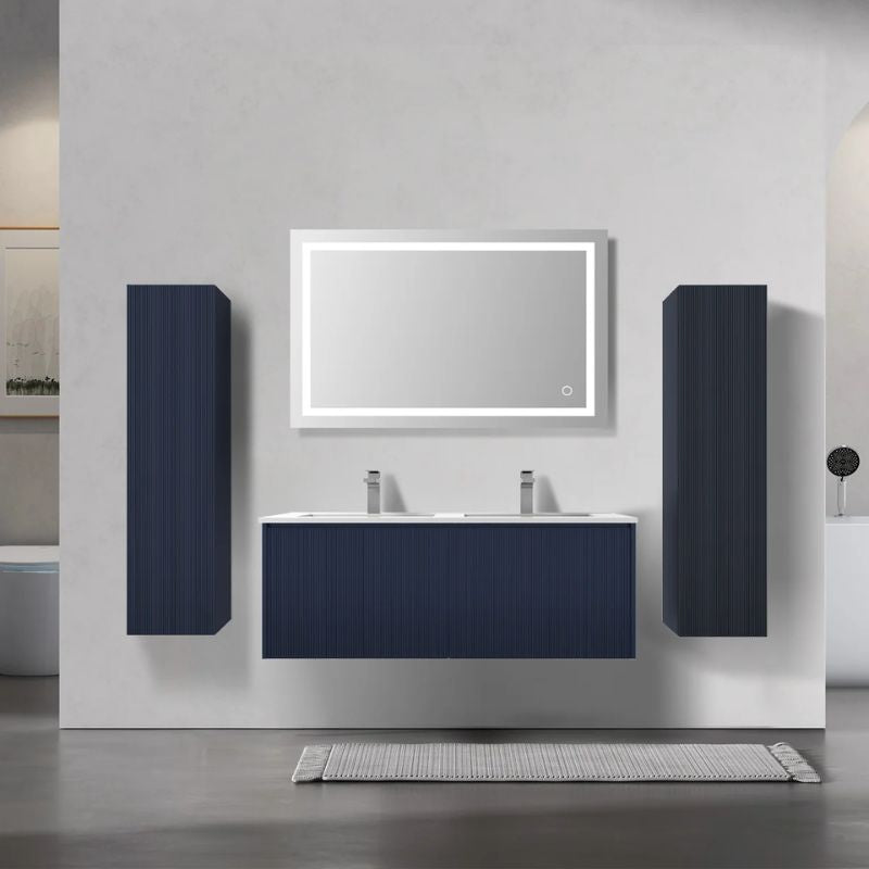 Blossom Positano 028 Floating Vanity Cabinet with Vertical Textured Front - Quality Home Distribution