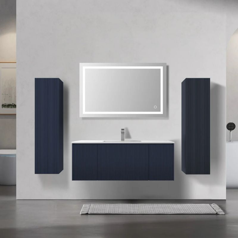 Blossom Positano 028 Floating Vanity Cabinet with Vertical Textured Front - Quality Home Distribution
