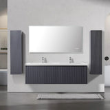 Blossom Positano 028 Floating Vanity Cabinet with Vertical Textured Front - Quality Home Distribution