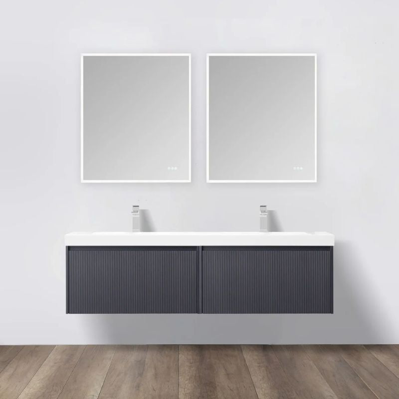 Blossom Positano 028 Floating Vanity Cabinet with Vertical Textured Front - Quality Home Distribution