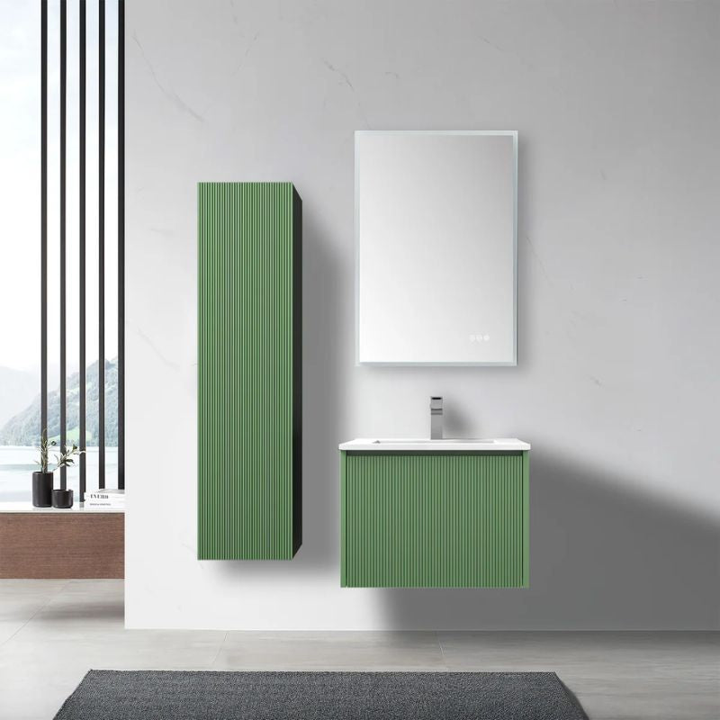 Blossom Positano 028 Floating Vanity Cabinet with Vertical Textured Front - Quality Home Distribution