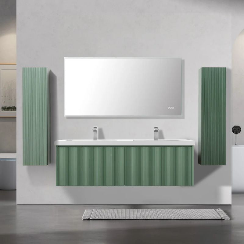 Blossom Positano 028 Floating Vanity Cabinet with Vertical Textured Front - Quality Home Distribution