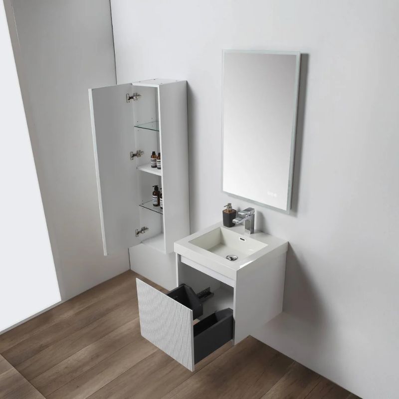 Blossom Positano 028 Floating Vanity Cabinet with Vertical Textured Front - Quality Home Distribution