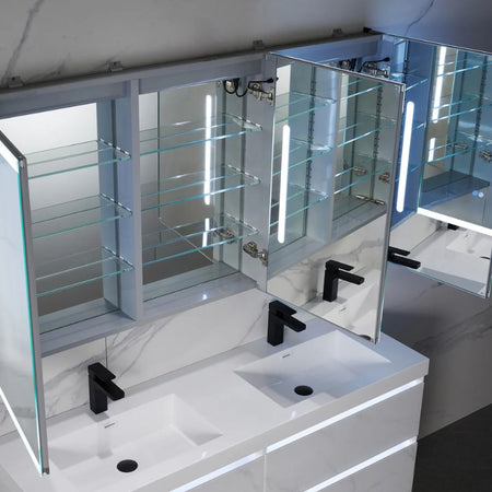 Blossom Capella LED Medicine Cabinet with Backlit Frosted Glass and Smart Defogger - Quality Home Distribution