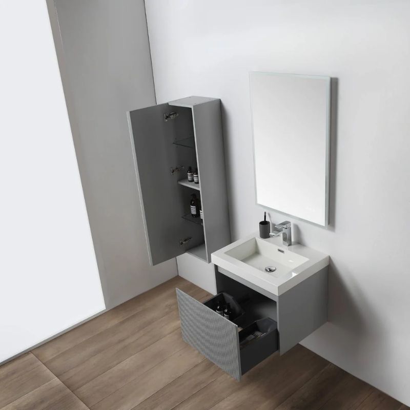Blossom Positano 028 Floating Vanity Cabinet with Vertical Textured Front - Quality Home Distribution