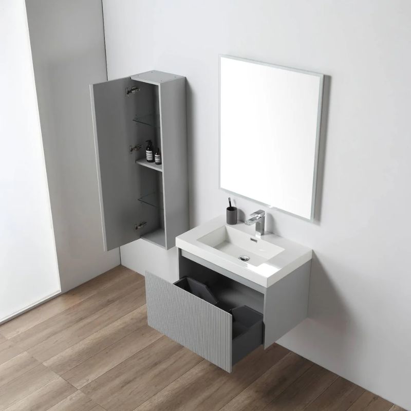 Blossom Positano 028 Floating Vanity Cabinet with Vertical Textured Front - Quality Home Distribution