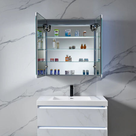 Blossom Capella LED Medicine Cabinet with Backlit Frosted Glass and Smart Defogger - Quality Home Distribution