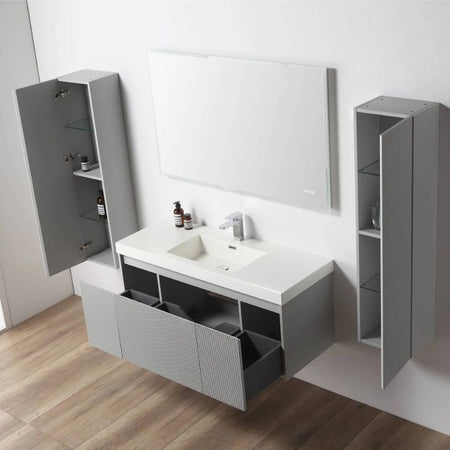 Blossom Positano 028 Floating Vanity Cabinet with Vertical Textured Front - Quality Home Distribution