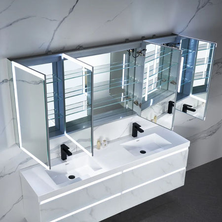 Blossom Capella LED Medicine Cabinet with Backlit Frosted Glass and Smart Defogger - Quality Home Distribution