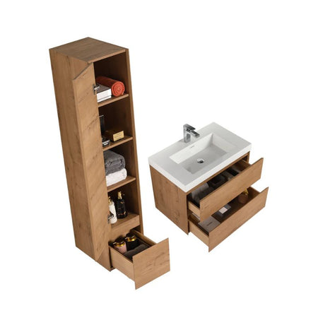 Blossom Assisi 036 Modern Wall-Hung Bathroom Vanity with Soft-Close Drawers - QHD