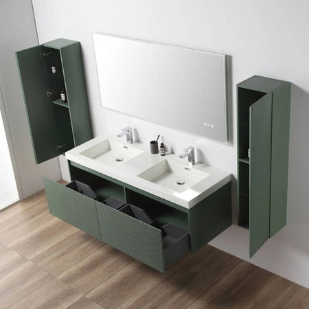 Blossom Positano 028 Floating Vanity Cabinet with Vertical Textured Front - Quality Home Distribution