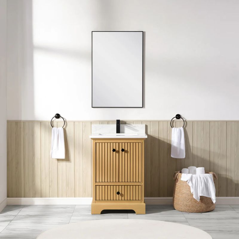Blossom Sicily 051 Wall-Mounted Floating Vanity Cabinet with Vertical Slat Design - Quality Home Distribution