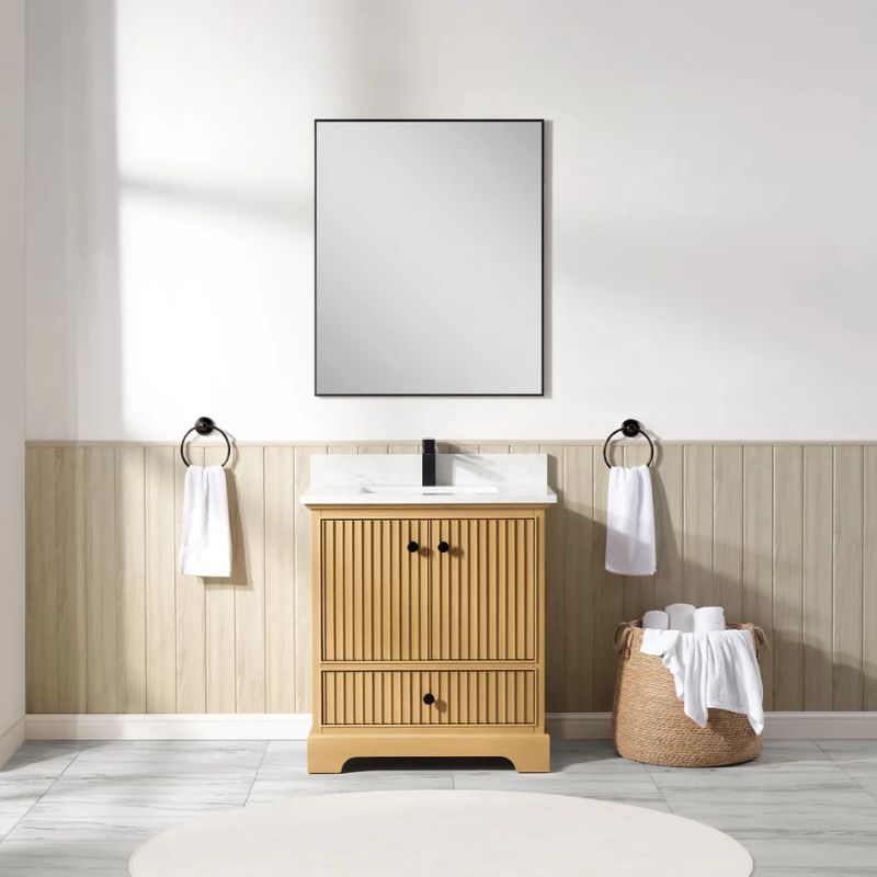 Blossom Sicily 051 Wall-Mounted Floating Vanity Cabinet with Vertical Slat Design - Quality Home Distribution